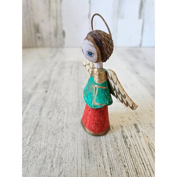 . Vintage paper mache Angel Cherub Nativity shabby chic village Xmas decor - Picture 2 of 7